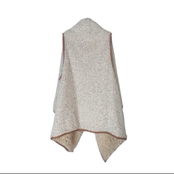 Love Tree Shearling Lined Vest Fuzzy Fur Open Front Vest - Picture 7 of 9